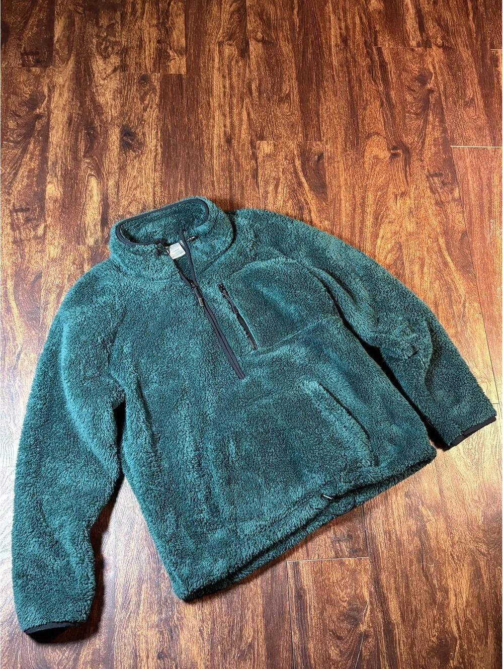 Victoria’s Secret PINK Forest Green Sherpa Quarter-Zip Pullover Fleece| Large